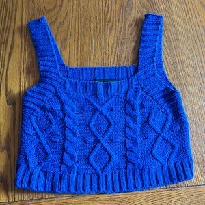 Kendall and Kylie Blue Crochet Tank Top Size Large